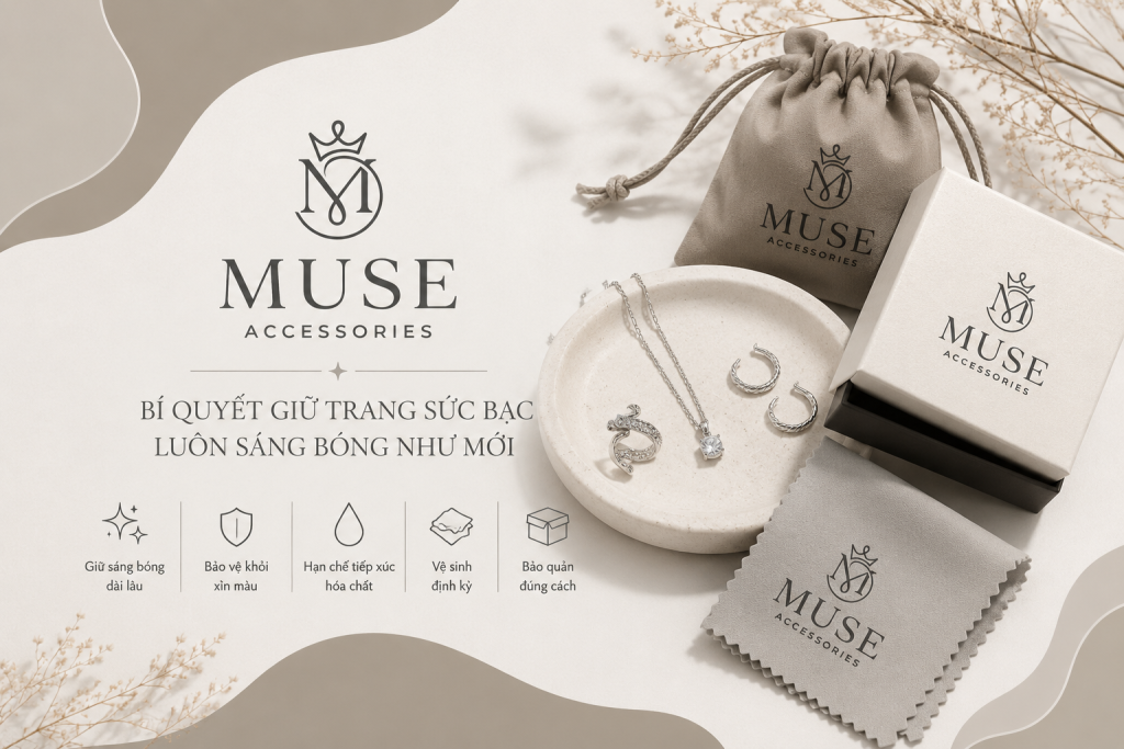 Bí quyết giữ trang sức bạc Muse Accessories luôn sáng bóng như mới với 5 bước bảo quản chuyên nghiệp