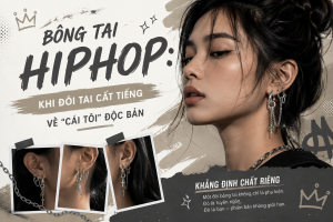 Bông tai hiphop dáng xích cá tính cho nữ