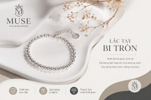 Lắc tay nữ bi tròn thiết kế tối giản, tinh tế của thương hiệu Muse Accessories