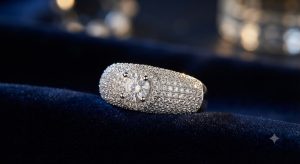 Nhẫn bạc nữ đính đá kiểu Pavé sang trọng